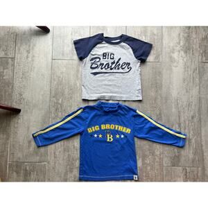 DOGWOOD Casual Boys Toddler T-Shirt Graphic Tee BIG BROTHER Set Lot of 2 Top 2T